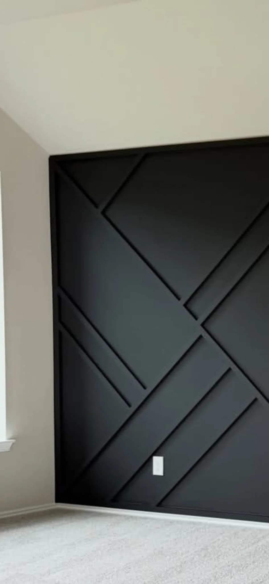 Custom wood slat accent wall installed in a Cleveland area home